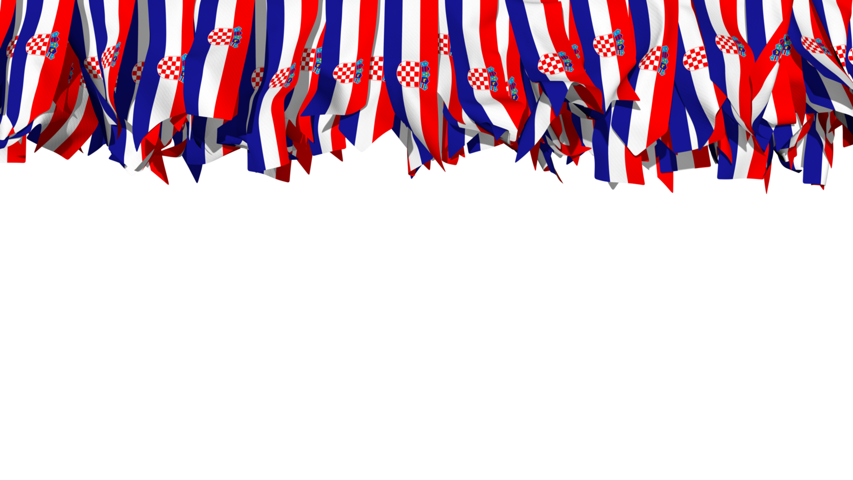 Croatia Flag Different Shapes of Cloth Stripe Hanging From Top, Independence Day, 3D Rendering png
