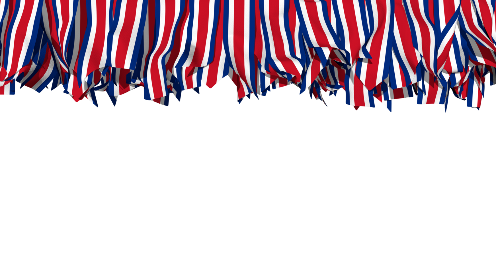 Costa Rica Flag Different Shapes of Cloth Stripe Hanging From Top, Independence Day, 3D Rendering png