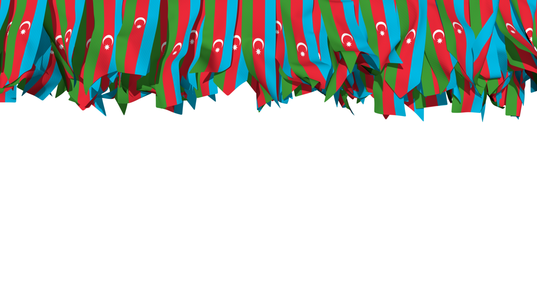 Azerbaijan Flag Different Shapes of Cloth Stripe Hanging From Top, Independence Day, 3D Rendering png