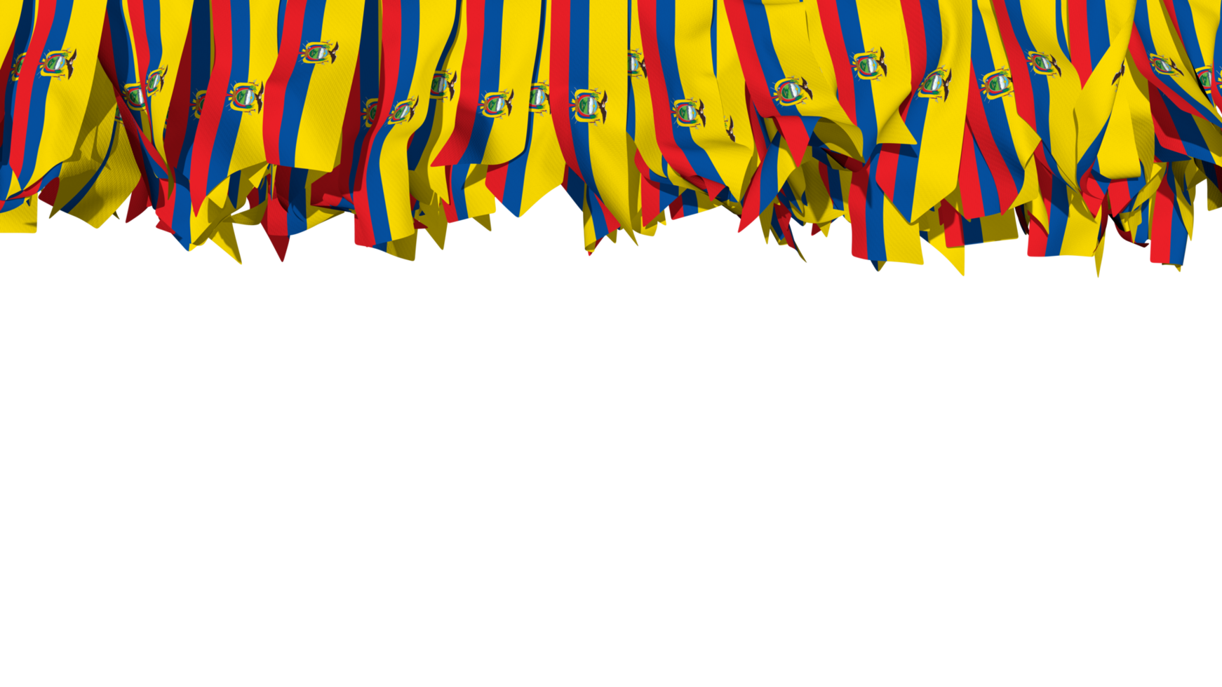 Ecuador Flag Different Shapes of Cloth Stripe Hanging From Top, Independence Day, 3D Rendering png