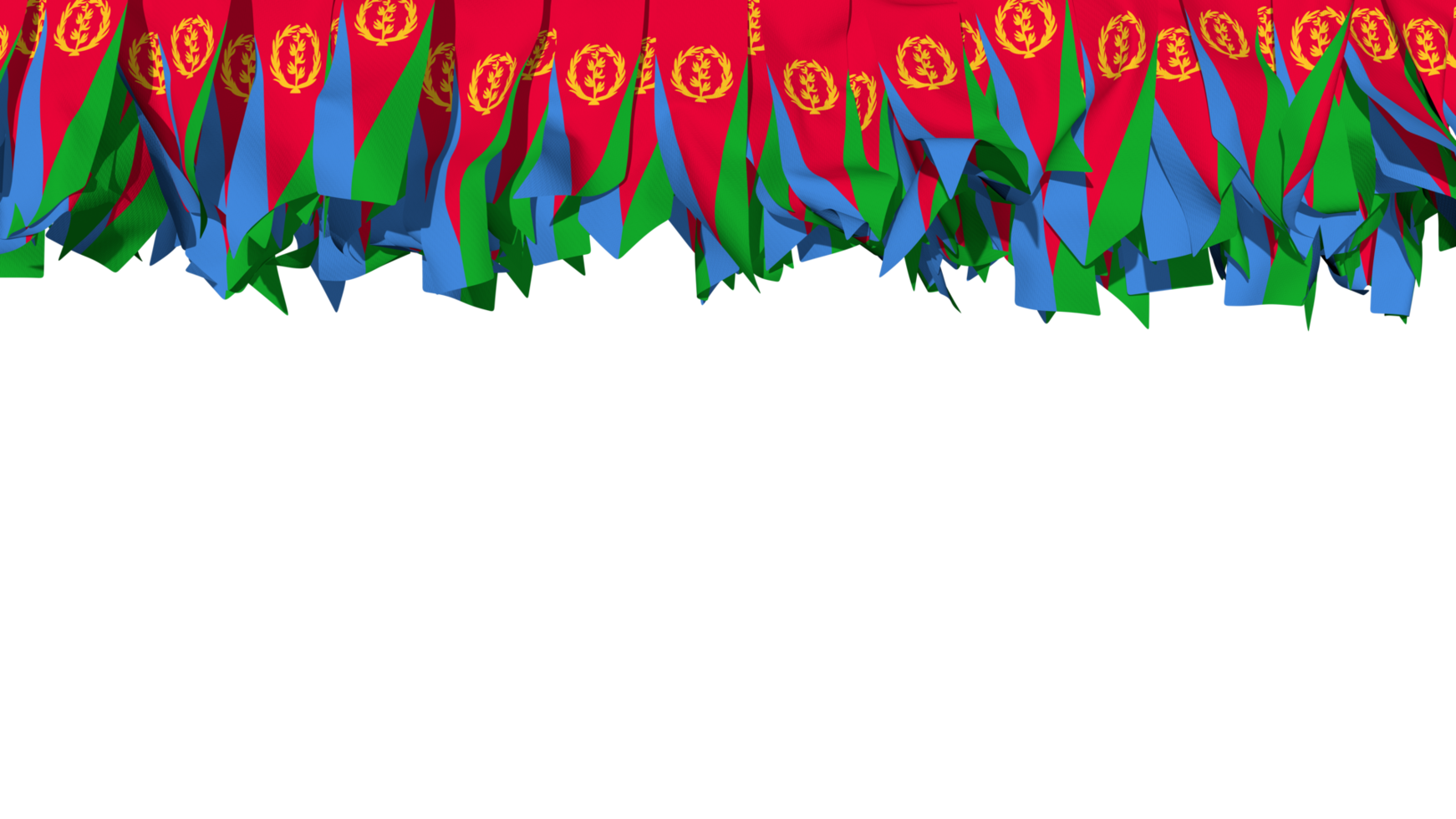Eritrea Flag Different Shapes of Cloth Stripe Hanging From Top, Independence Day, 3D Rendering png