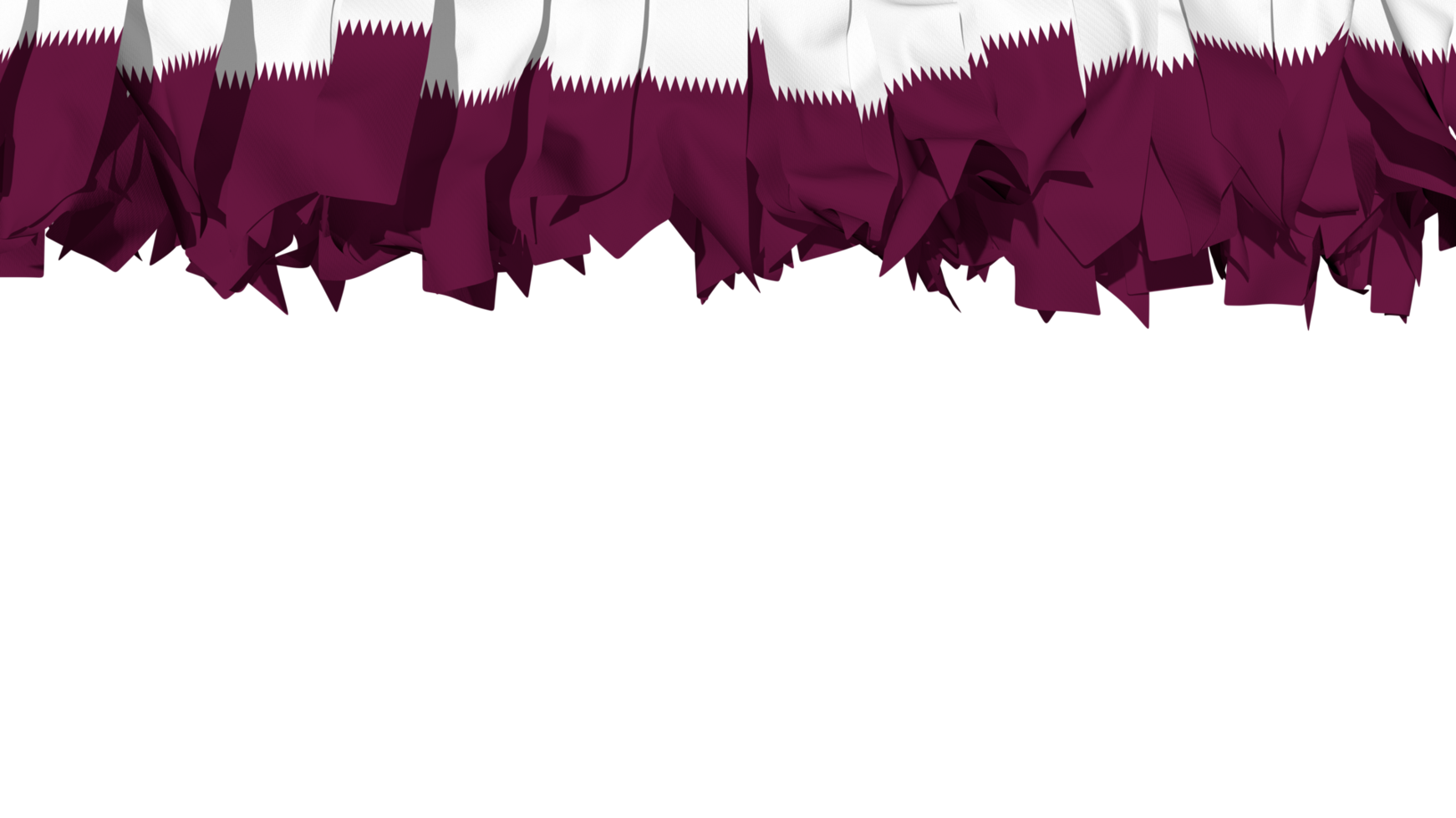Qatar Flag Different Shapes of Cloth Stripe Hanging From Top, Independence Day, 3D Rendering png