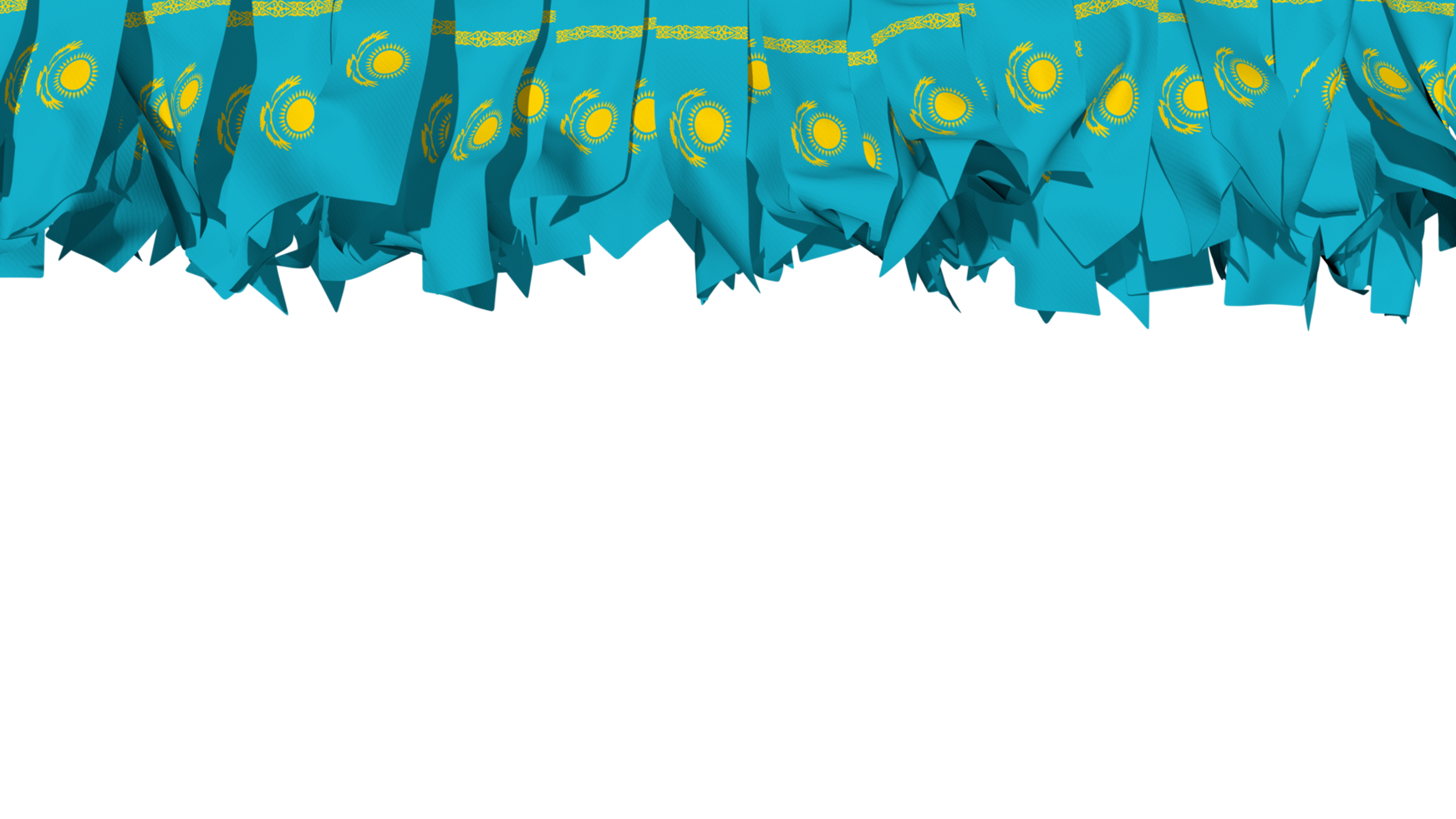 Kazakhstan Flag Different Shapes of Cloth Stripe Hanging From Top, Independence Day, 3D Rendering png