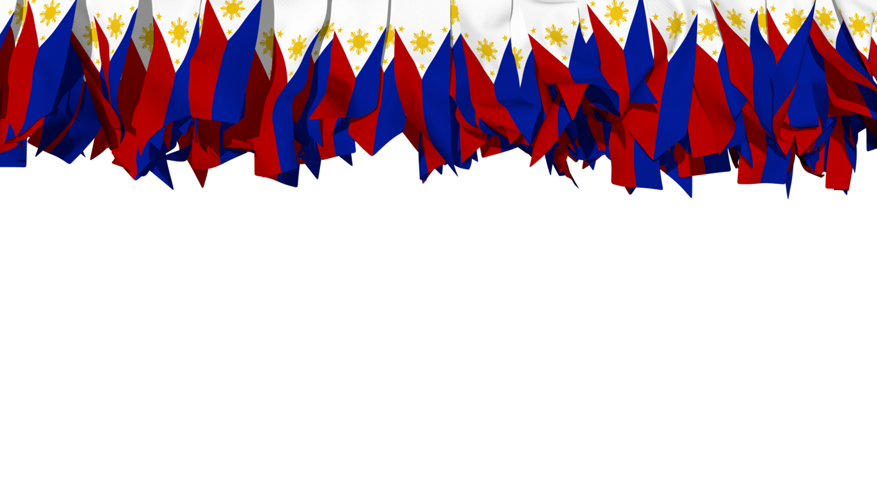 Philippines Flag Different Shapes of Cloth Stripe Hanging From Top, Independence Day, 3D Rendering png