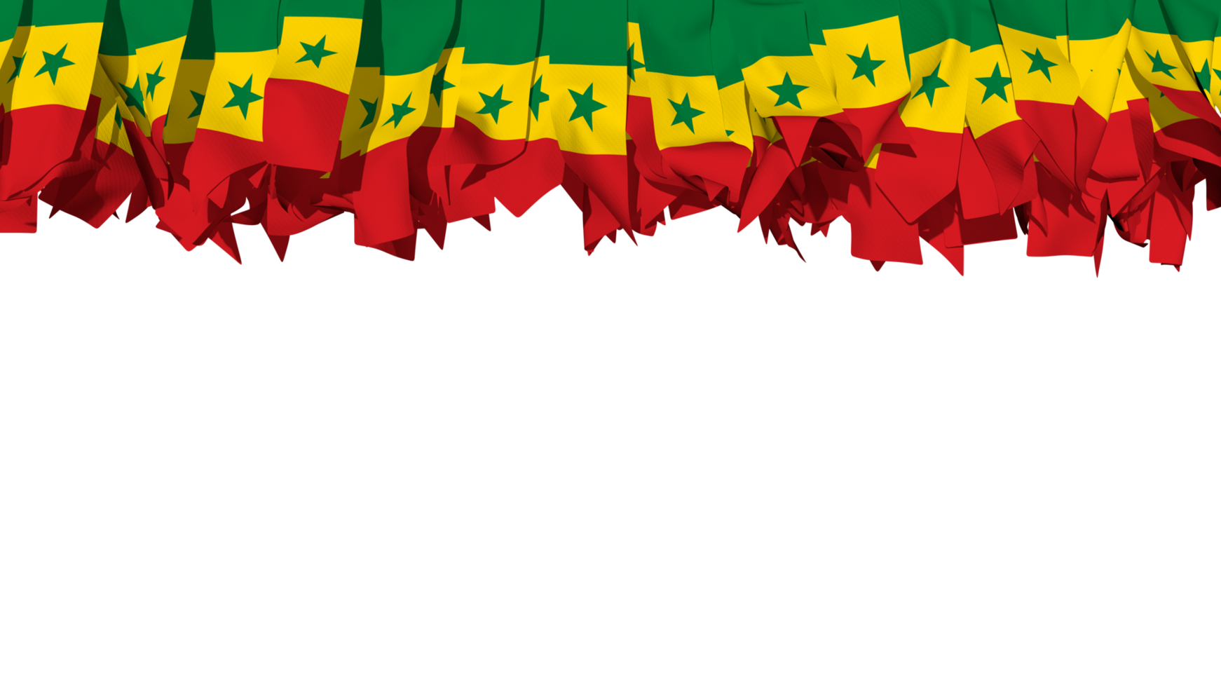 Senegal Flag Different Shapes of Cloth Stripe Hanging From Top, Independence Day, 3D Rendering png