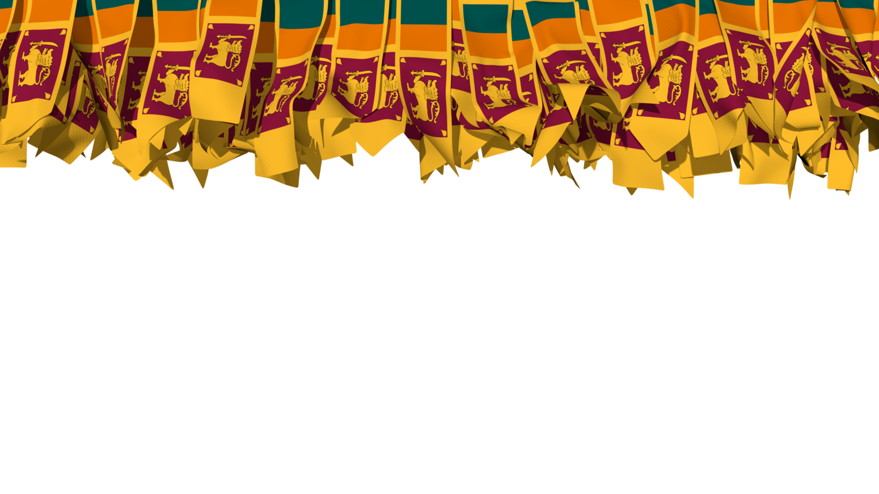 Sri Lanka Flag Different Shapes of Cloth Stripe Hanging From Top, Independence Day, 3D Rendering png