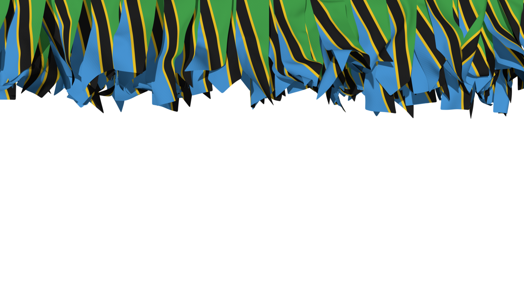 Tanzania Flag Different Shapes of Cloth Stripe Hanging From Top, Independence Day, 3D Rendering png