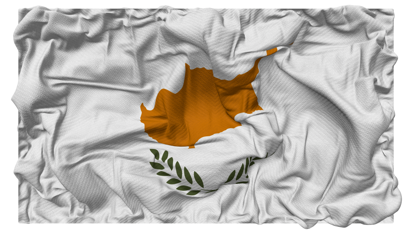 Cyprus Flag Waves with Realistic Bump Texture, Flag Background, 3D Rendering png