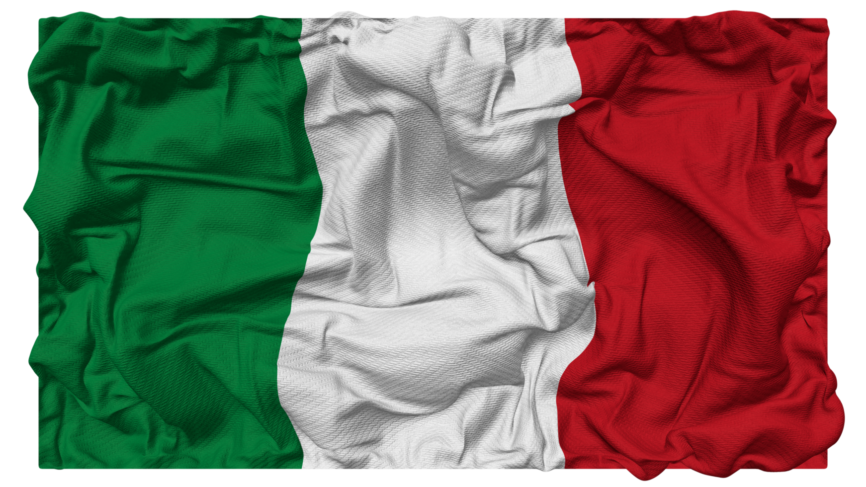 Italia bandera olas con realista bache textura, bandera fondo, 3d representación png