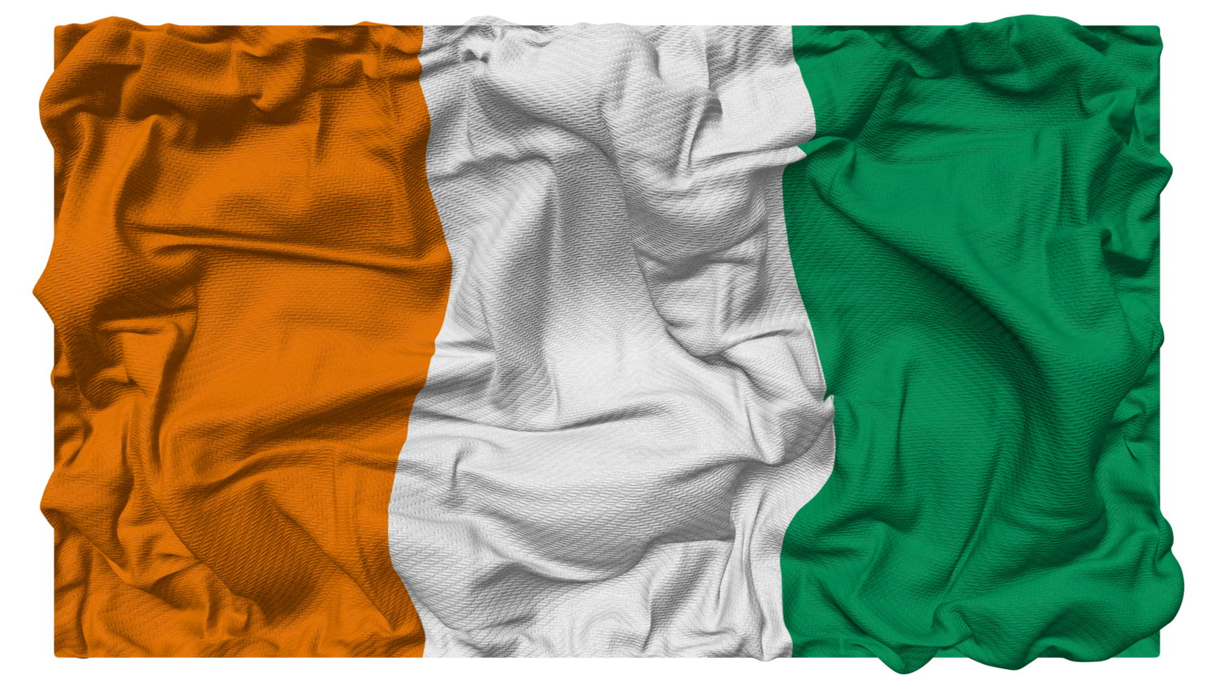 Ivory Coast Flag Waves with Realistic Bump Texture, Flag Background, 3D Rendering png