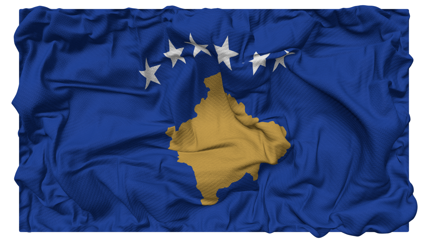 Kosovo Flag Waves with Realistic Bump Texture, Flag Background, 3D Rendering png