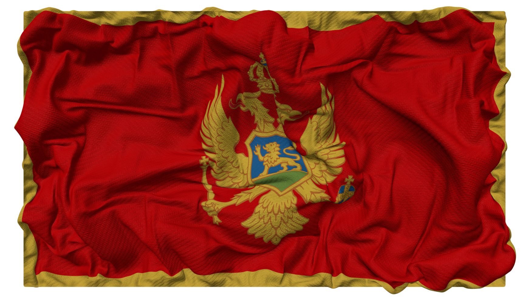 Montenegro Flag Waves with Realistic Bump Texture, Flag Background, 3D Rendering png