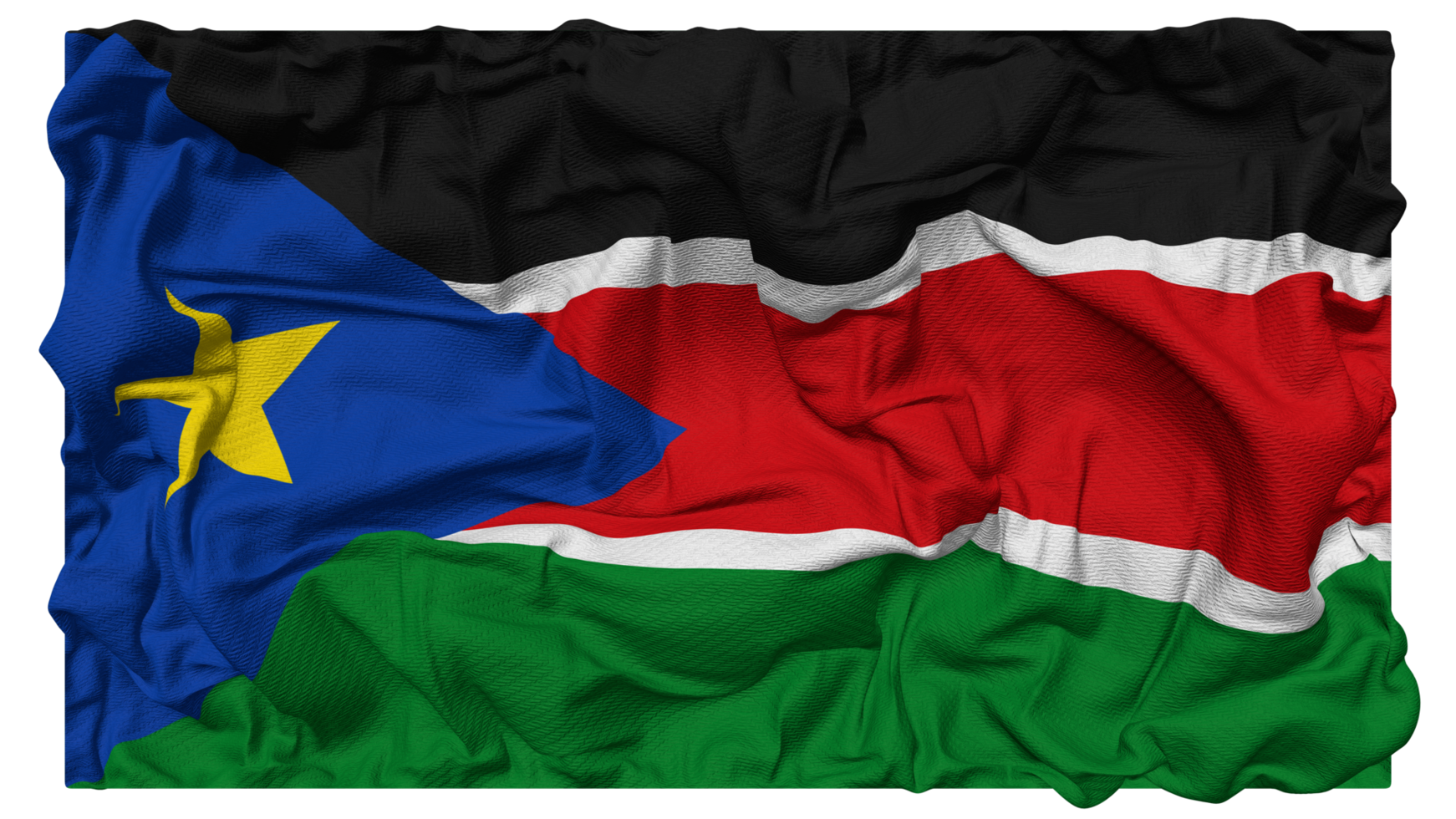 South Sudan Flag Waves with Realistic Bump Texture, Flag Background, 3D Rendering png