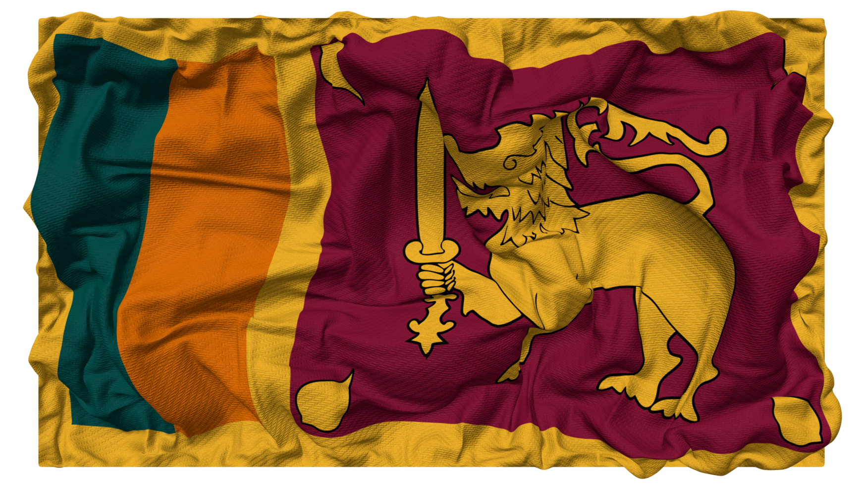 sri lanka vlag golven met realistisch buil textuur, vlag achtergrond, 3d renderen png