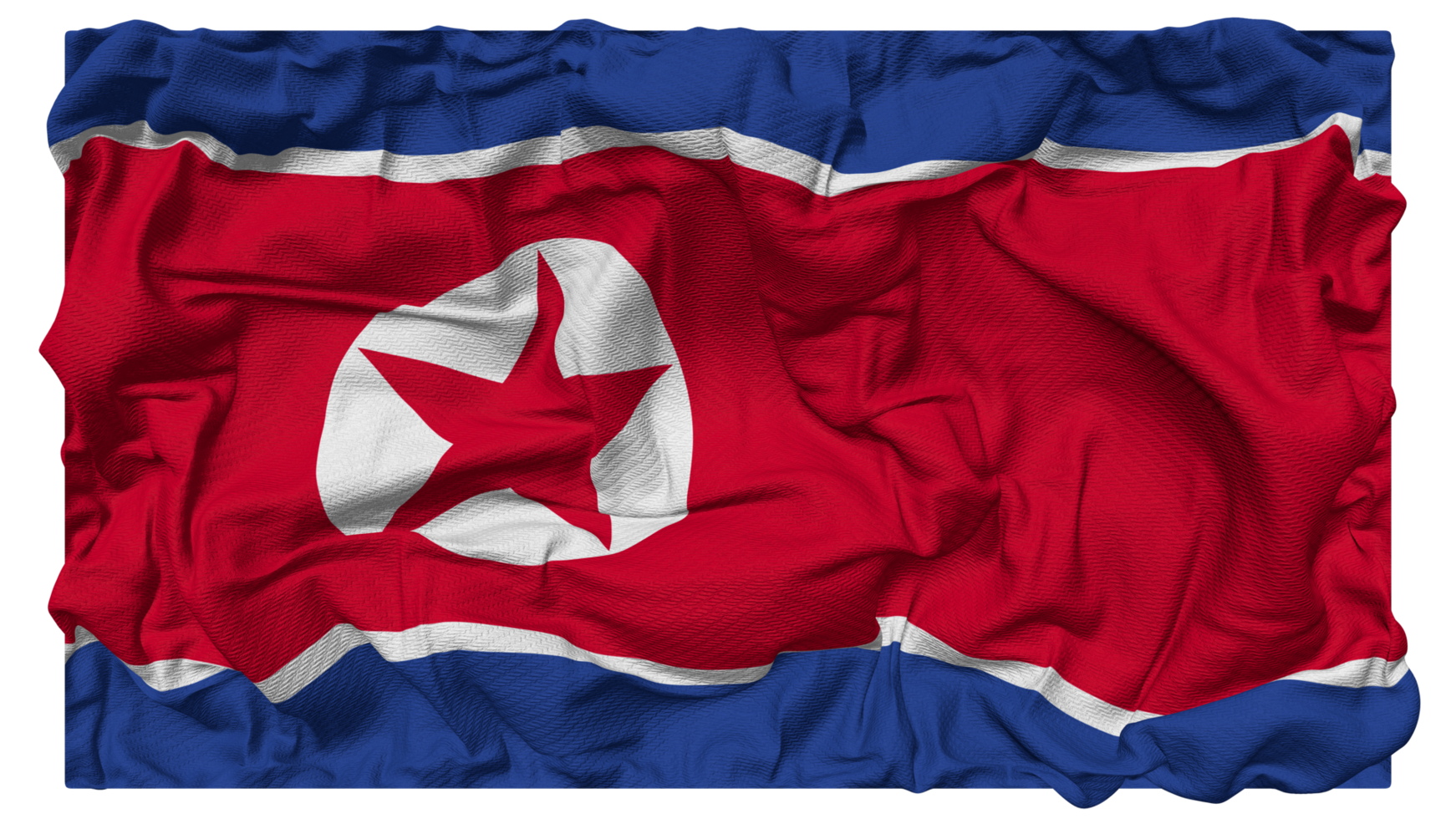 noorden Korea vlag golven met realistisch buil textuur, vlag achtergrond, 3d renderen png