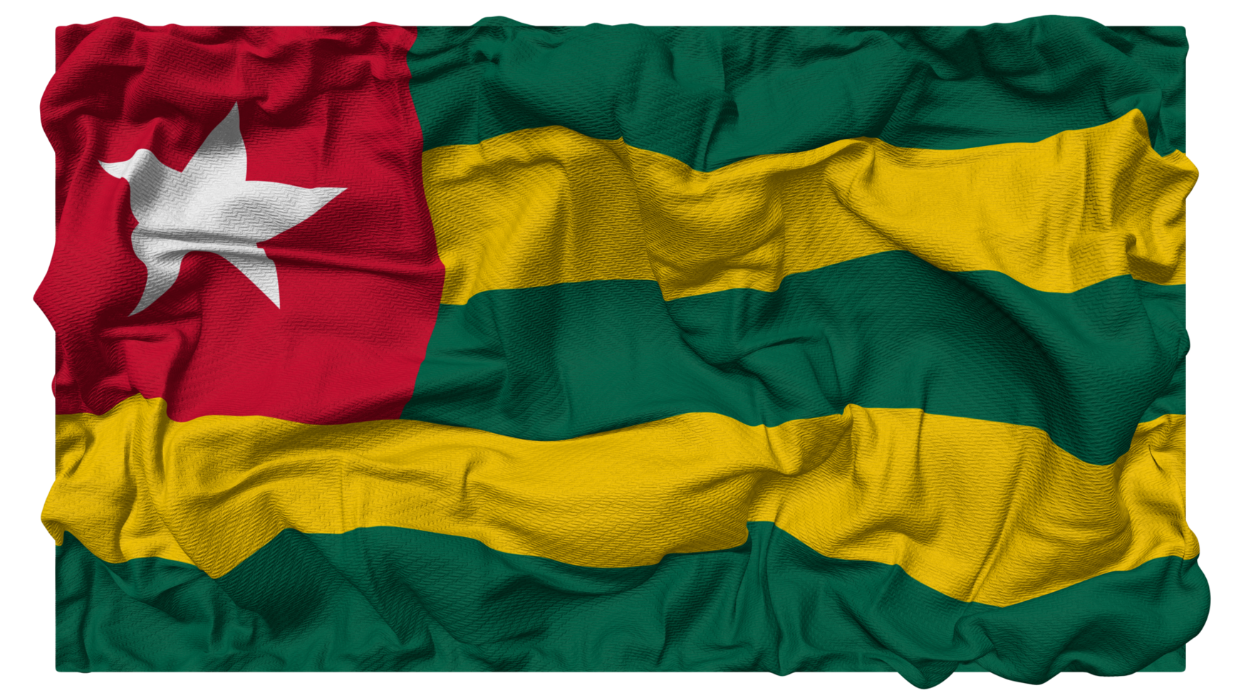 togo, togolese flagga vågor med realistisk stöta textur, flagga bakgrund, 3d tolkning png