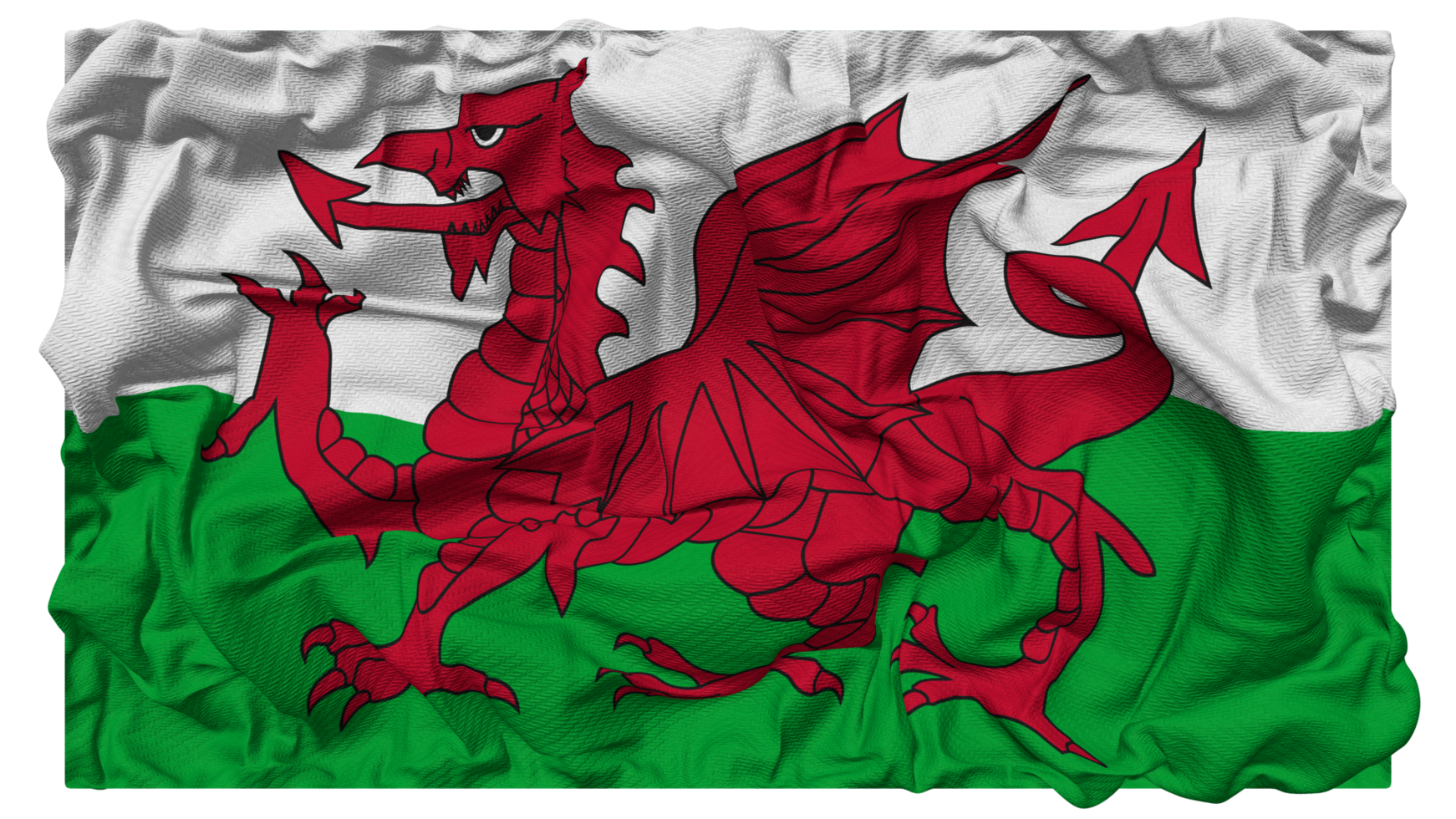 Wales Flag Waves with Realistic Bump Texture, Flag Background, 3D Rendering png