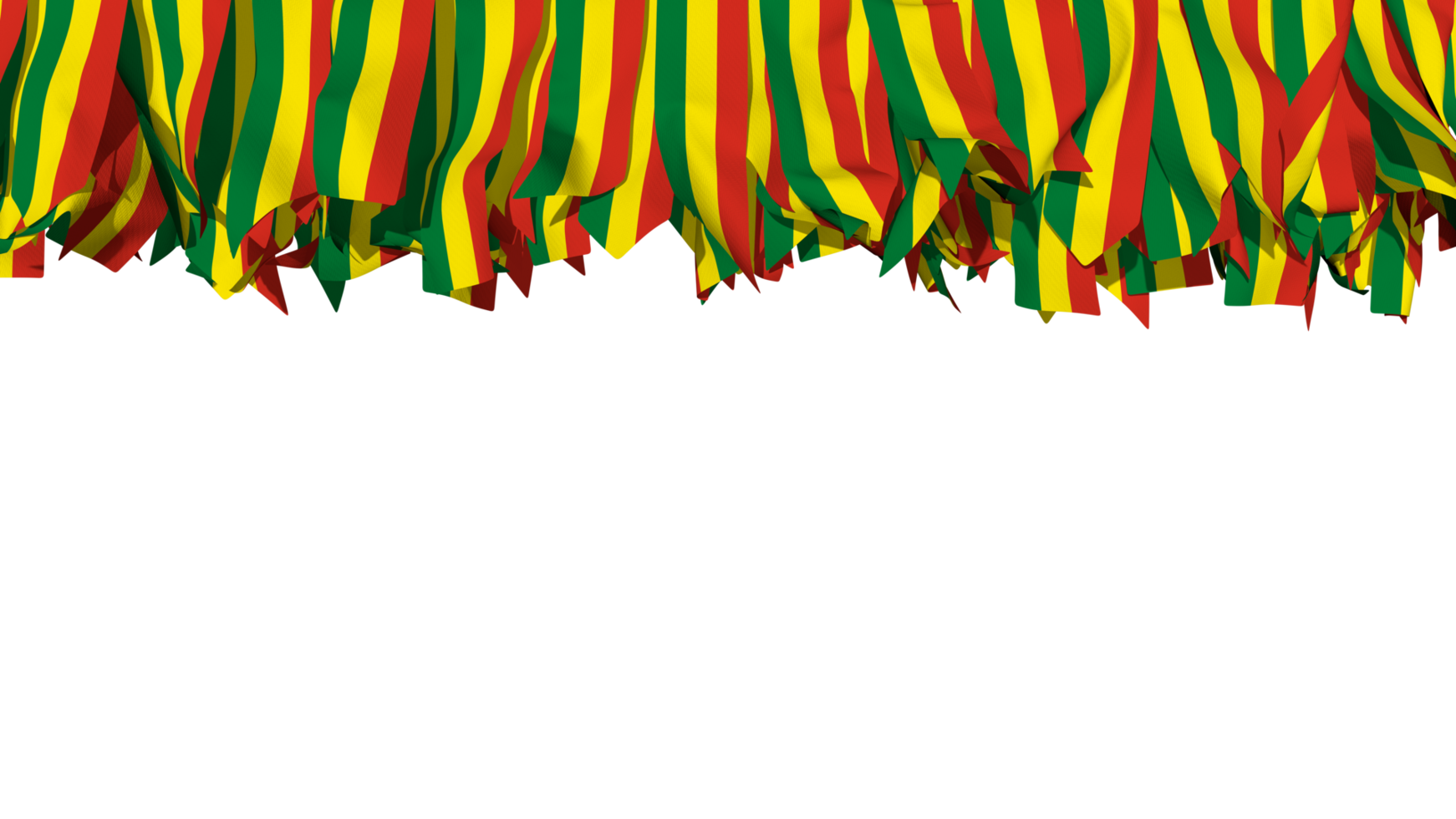 Bolivia vlag verschillend vormen van kleding streep hangende van bovenkant, onafhankelijkheid dag, 3d renderen png