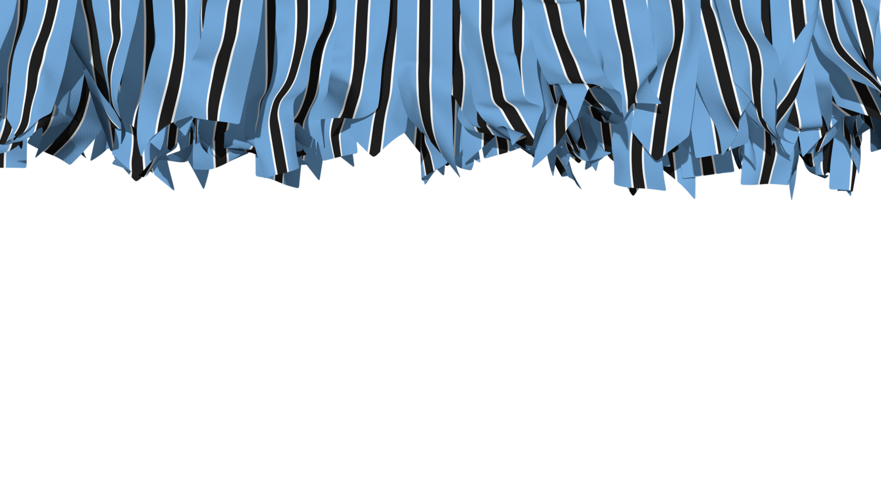 Botswana Flag Different Shapes of Cloth Stripe Hanging From Top, Independence Day, 3D Rendering png