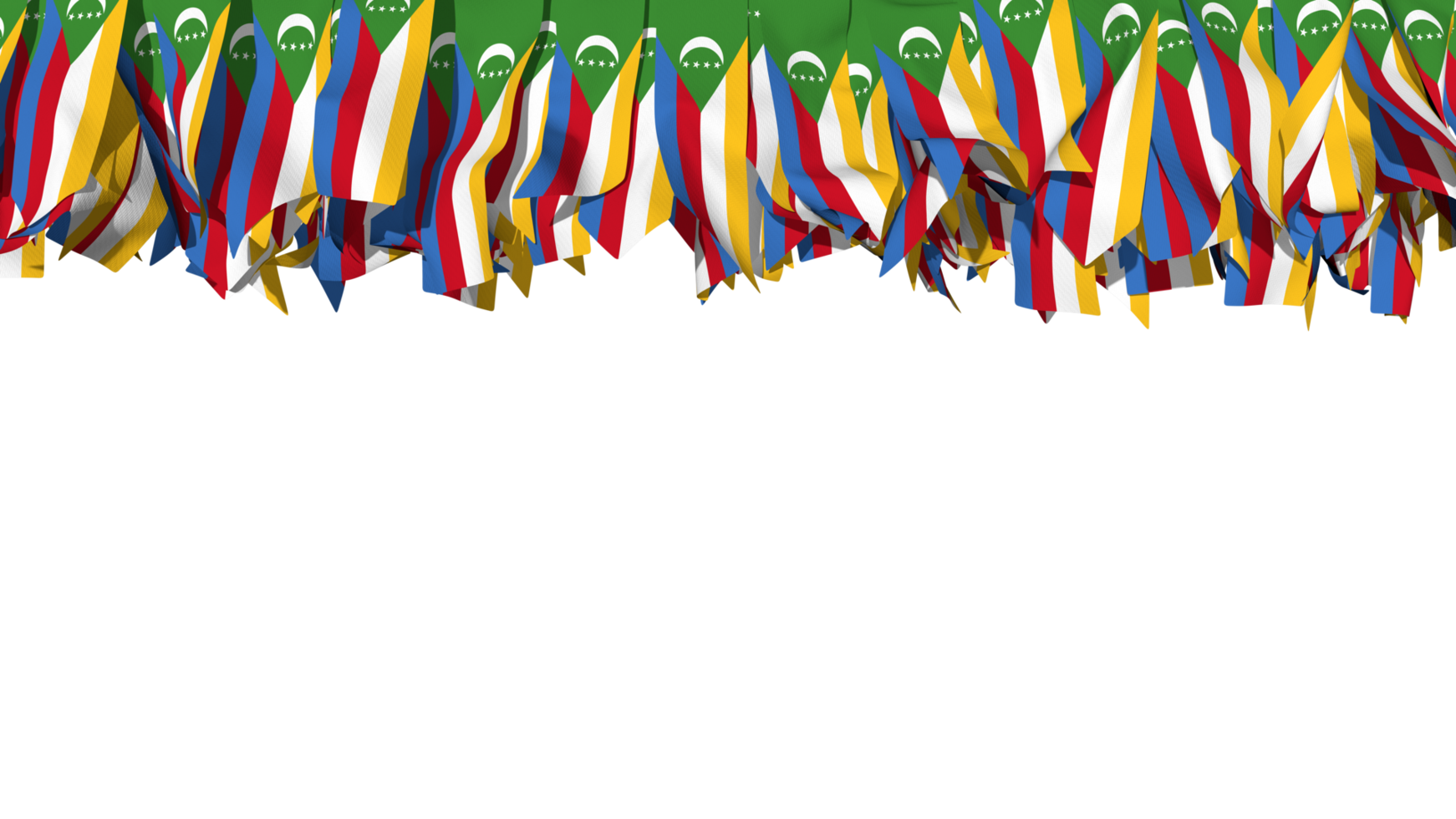 Comoros Flag Different Shapes of Cloth Stripe Hanging From Top, Independence Day, 3D Rendering png