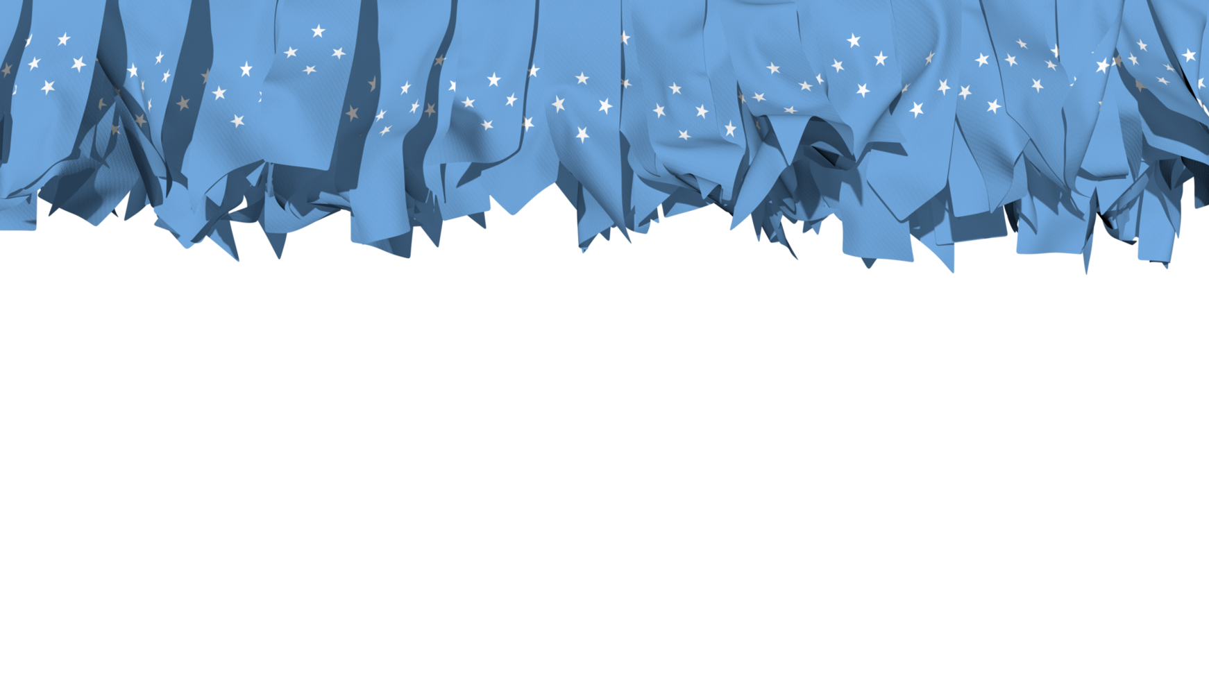 Federated States of Micronesia Flag Different Shapes of Cloth Stripe Hanging From Top, Independence Day, 3D Rendering png
