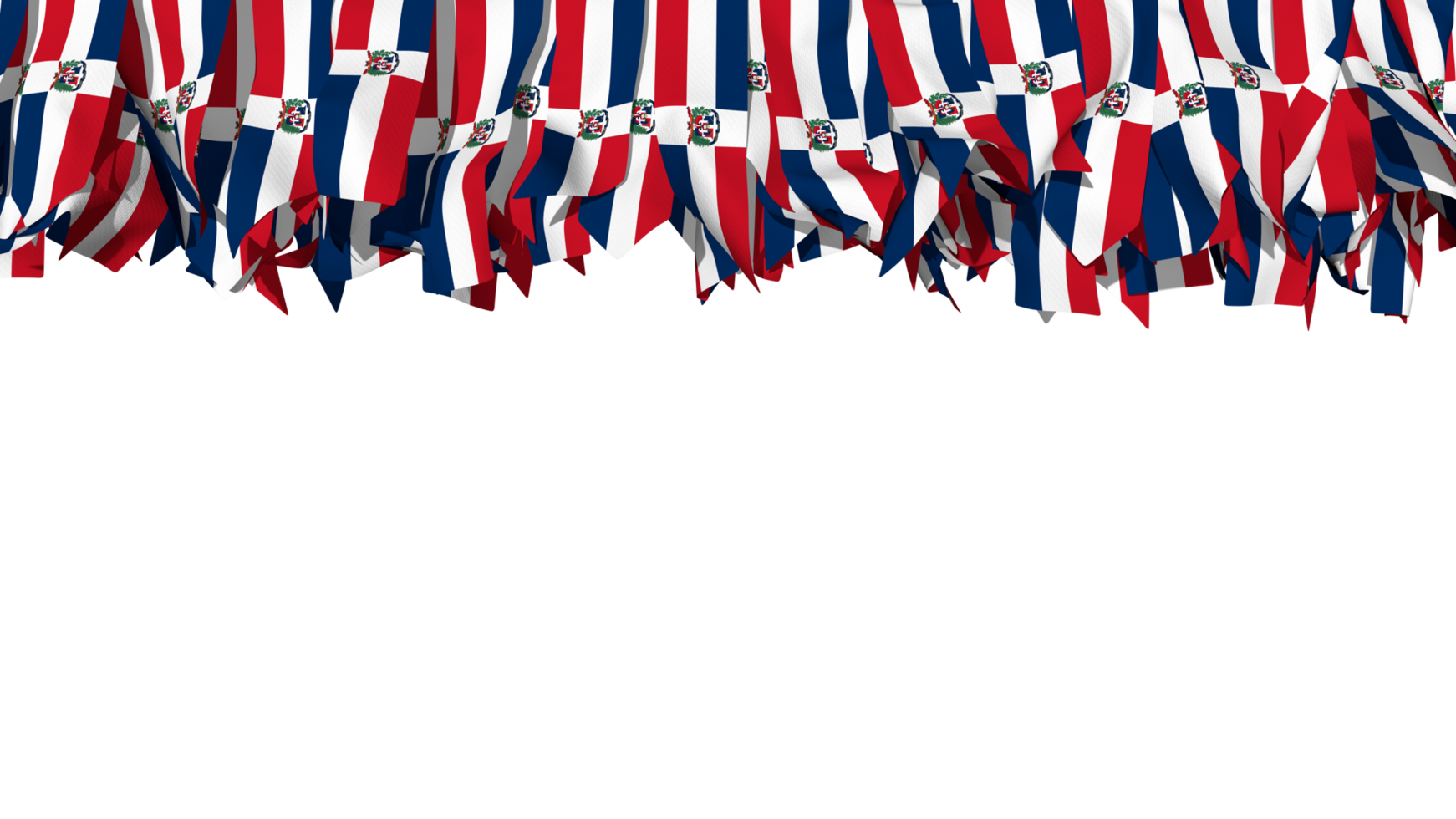 Dominican Republic Flag Different Shapes of Cloth Stripe Hanging From Top, Independence Day, 3D Rendering png