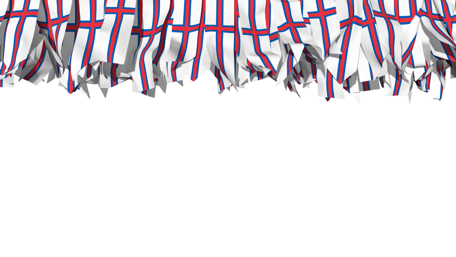 Faroe Islands Flag Different Shapes of Cloth Stripe Hanging From Top, Independence Day, 3D Rendering png