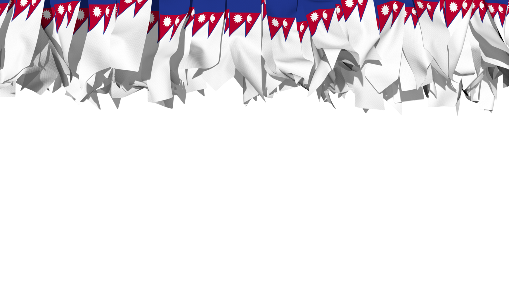 Nepal Flag Different Shapes of Cloth Stripe Hanging From Top, Independence Day, 3D Rendering png