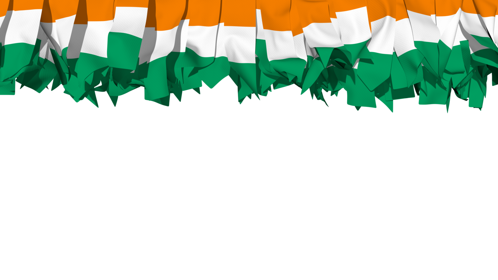 Ivory Coast Flag Different Shapes of Cloth Stripe Hanging From Top, Independence Day, 3D Rendering png