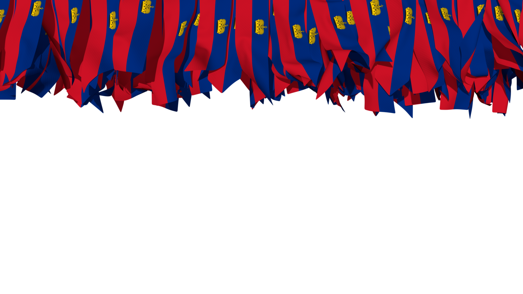 Liechtenstein Flag Different Shapes of Cloth Stripe Hanging From Top, Independence Day, 3D Rendering png