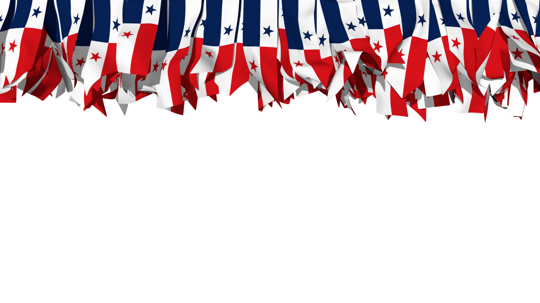 Panama Flag Different Shapes of Cloth Stripe Hanging From Top, Independence Day, 3D Rendering png