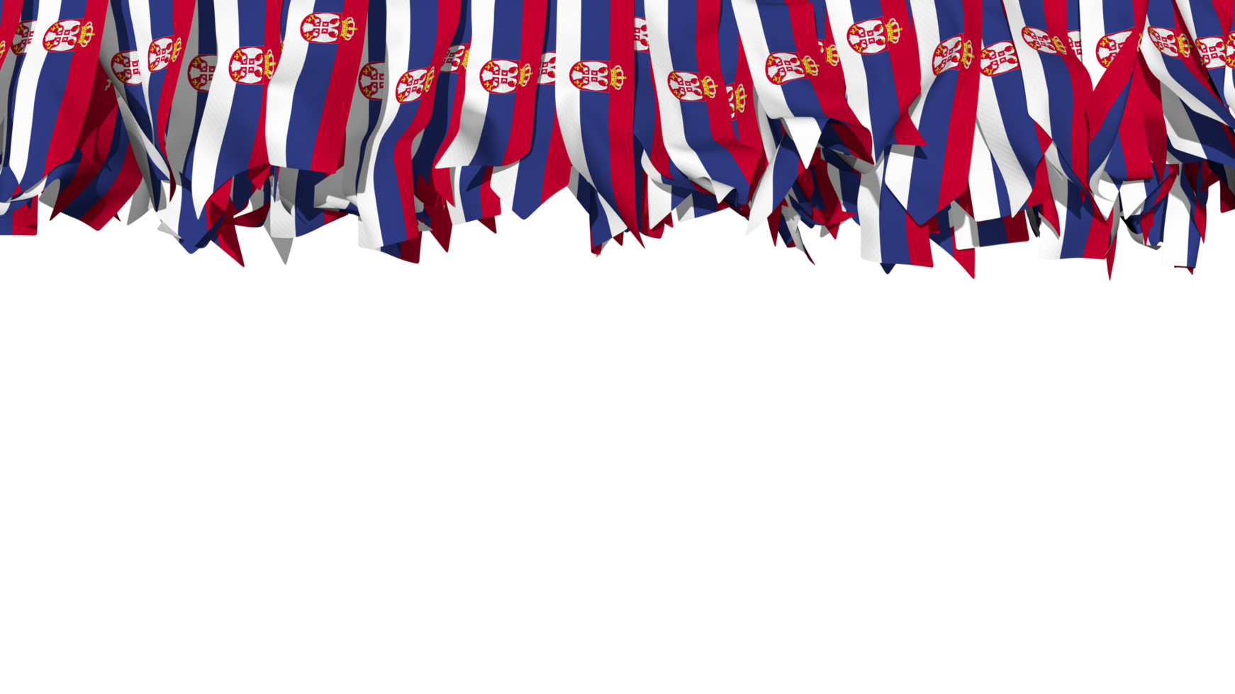 Serbia Flag Different Shapes of Cloth Stripe Hanging From Top, Independence Day, 3D Rendering png