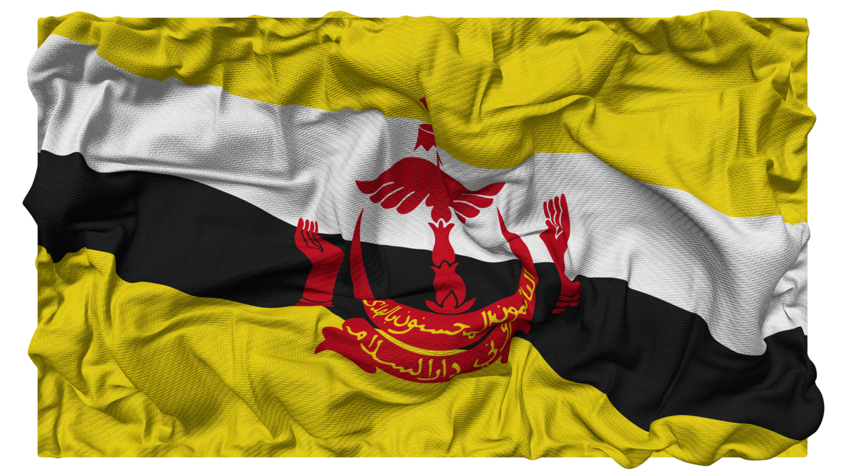 Brunei Flag Waves with Realistic Bump Texture, Flag Background, 3D Rendering png