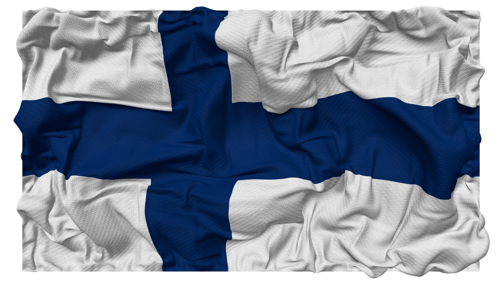 Finland Flag Waves with Realistic Bump Texture, Flag Background, 3D Rendering png