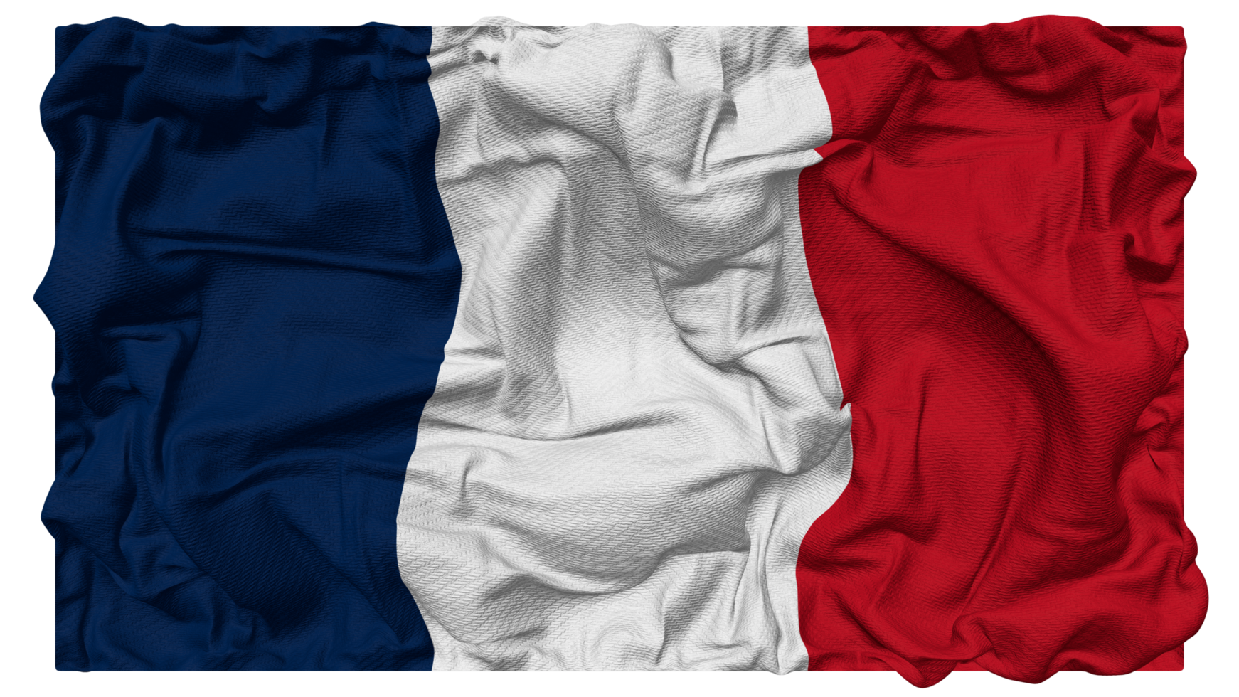 França bandeira ondas com realista colisão textura, bandeira fundo, 3d Renderização png