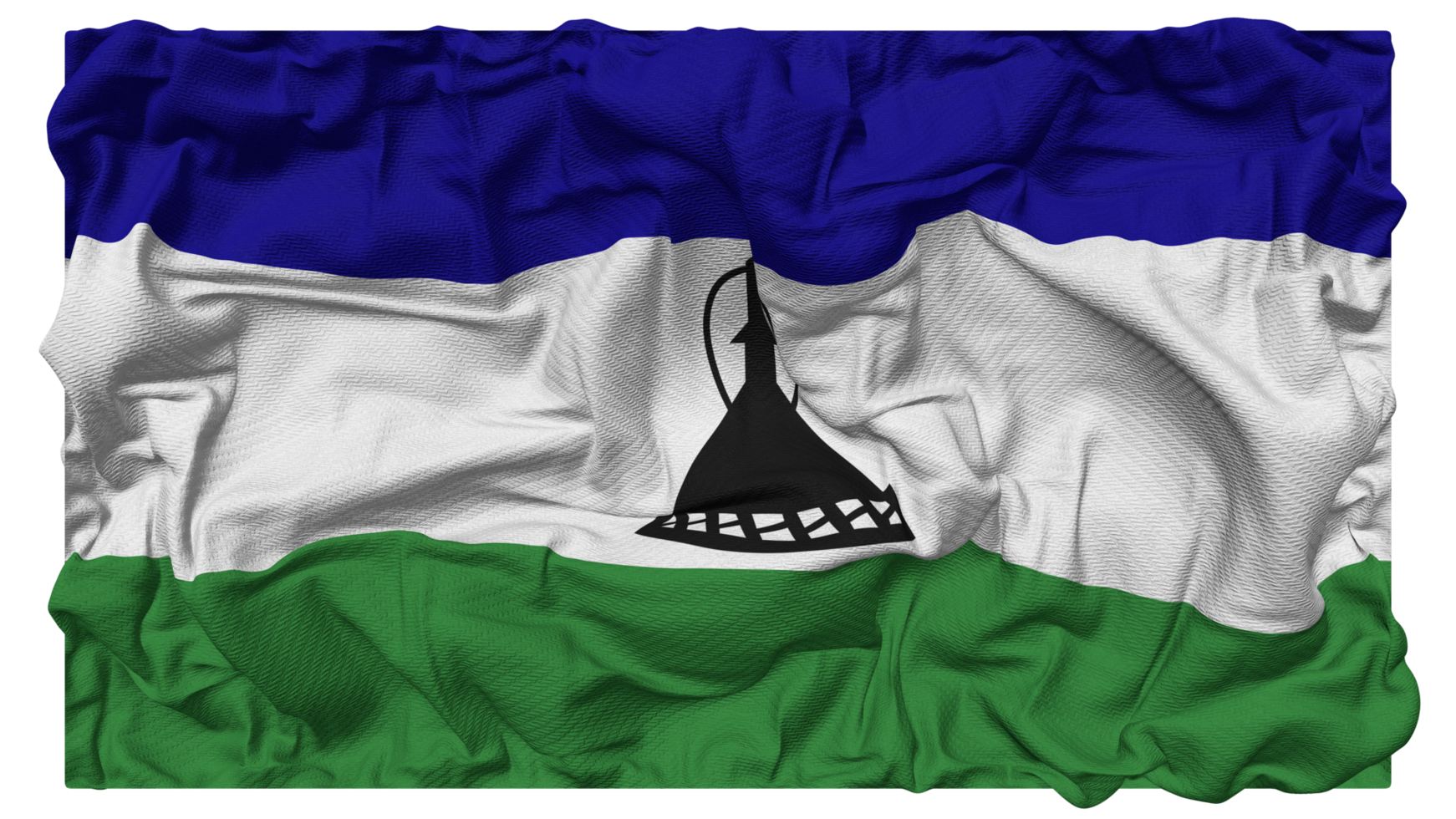 Lesotho Flag Waves with Realistic Bump Texture, Flag Background, 3D Rendering png