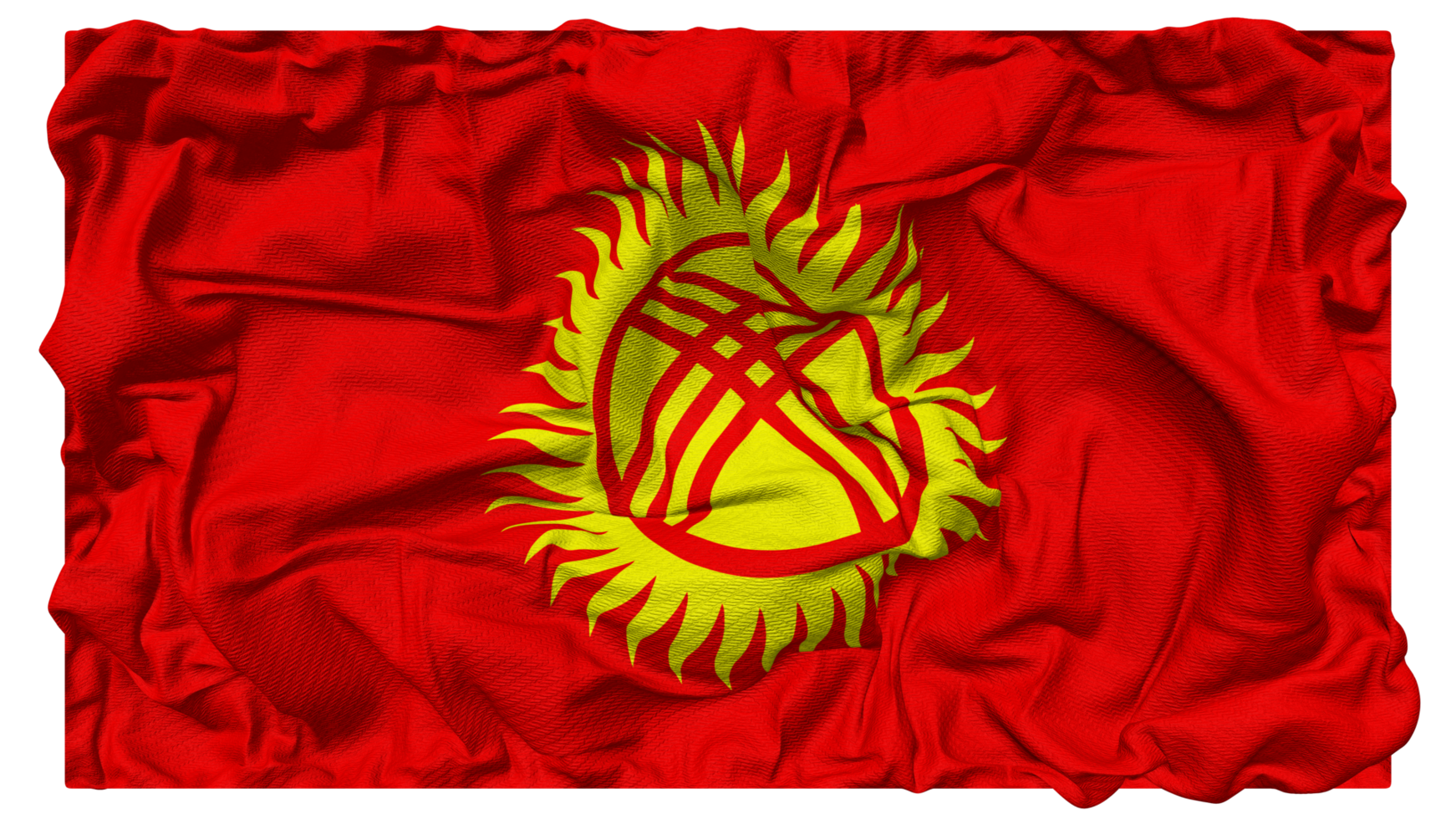 Kyrgyzstan Flag Waves with Realistic Bump Texture, Flag Background, 3D Rendering png