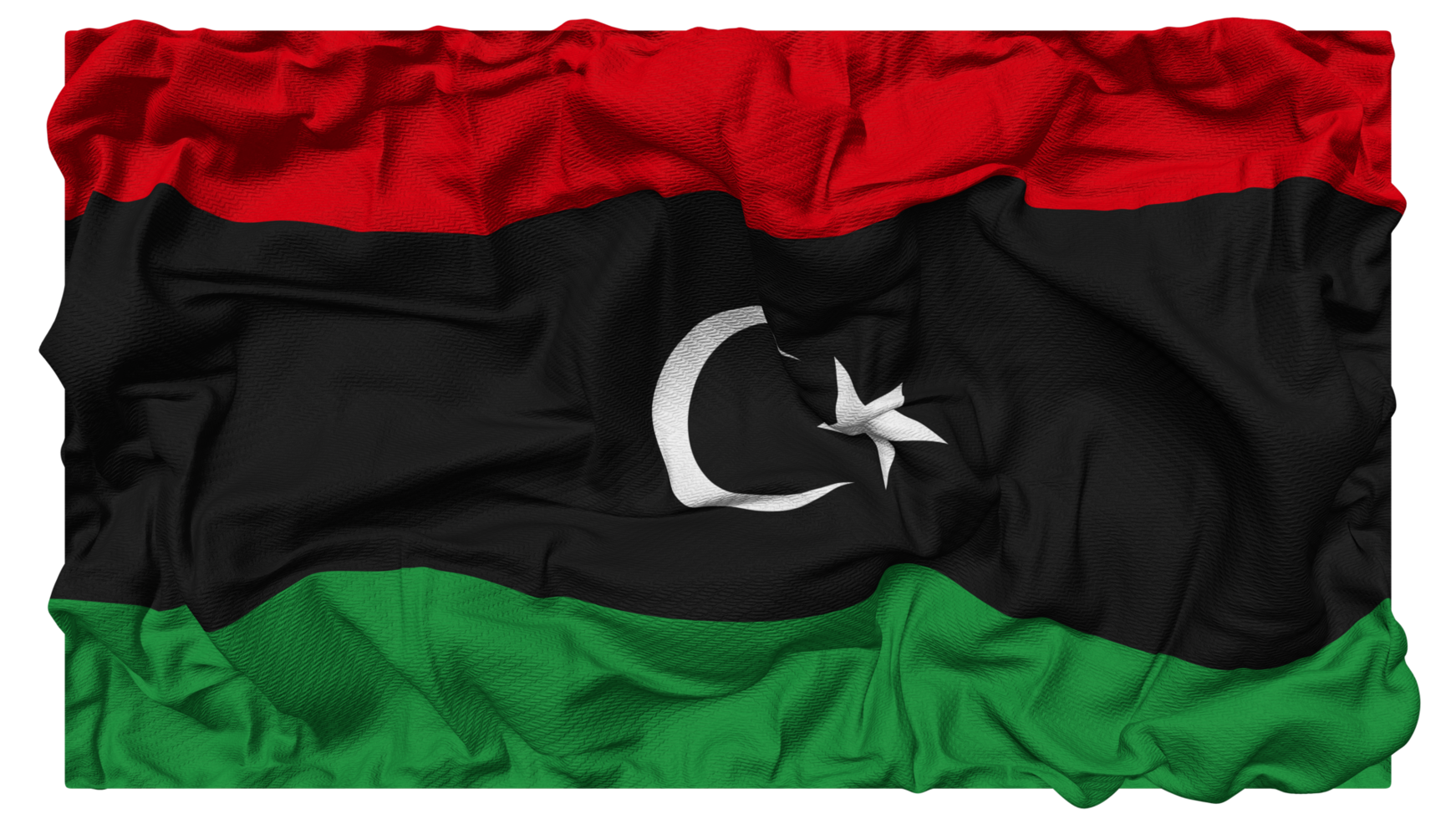 Libyen Flagge Wellen mit realistisch stoßen Textur, Flagge Hintergrund, 3d Rendern png