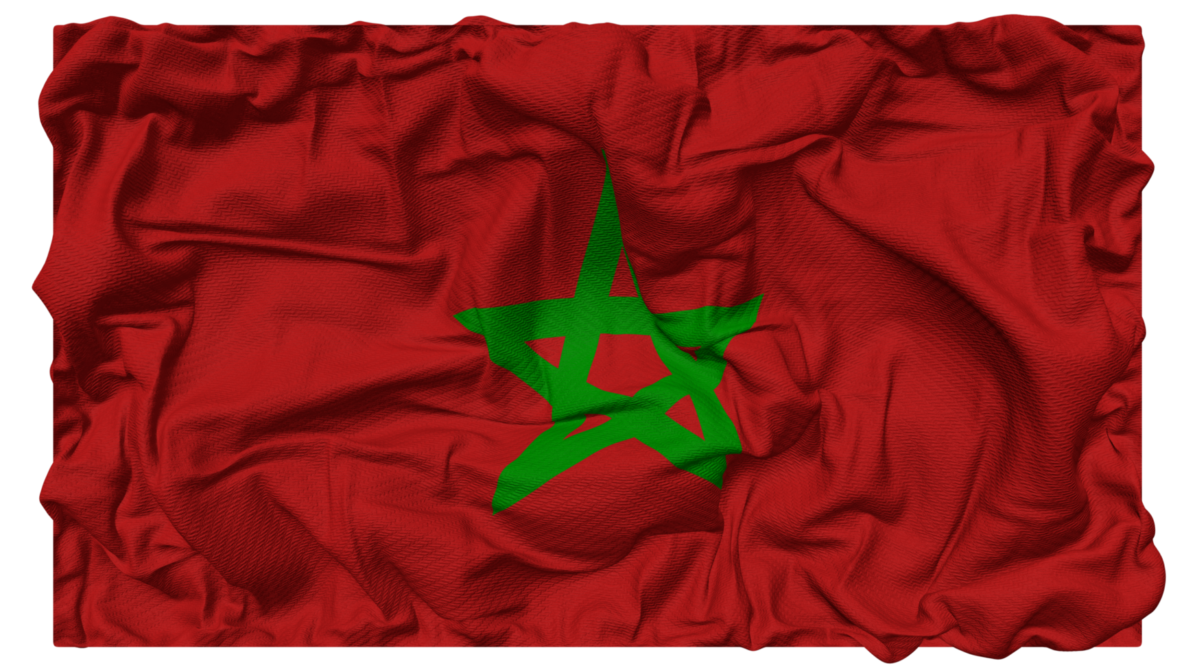 Marrocos bandeira ondas com realista colisão textura, bandeira fundo, 3d Renderização png