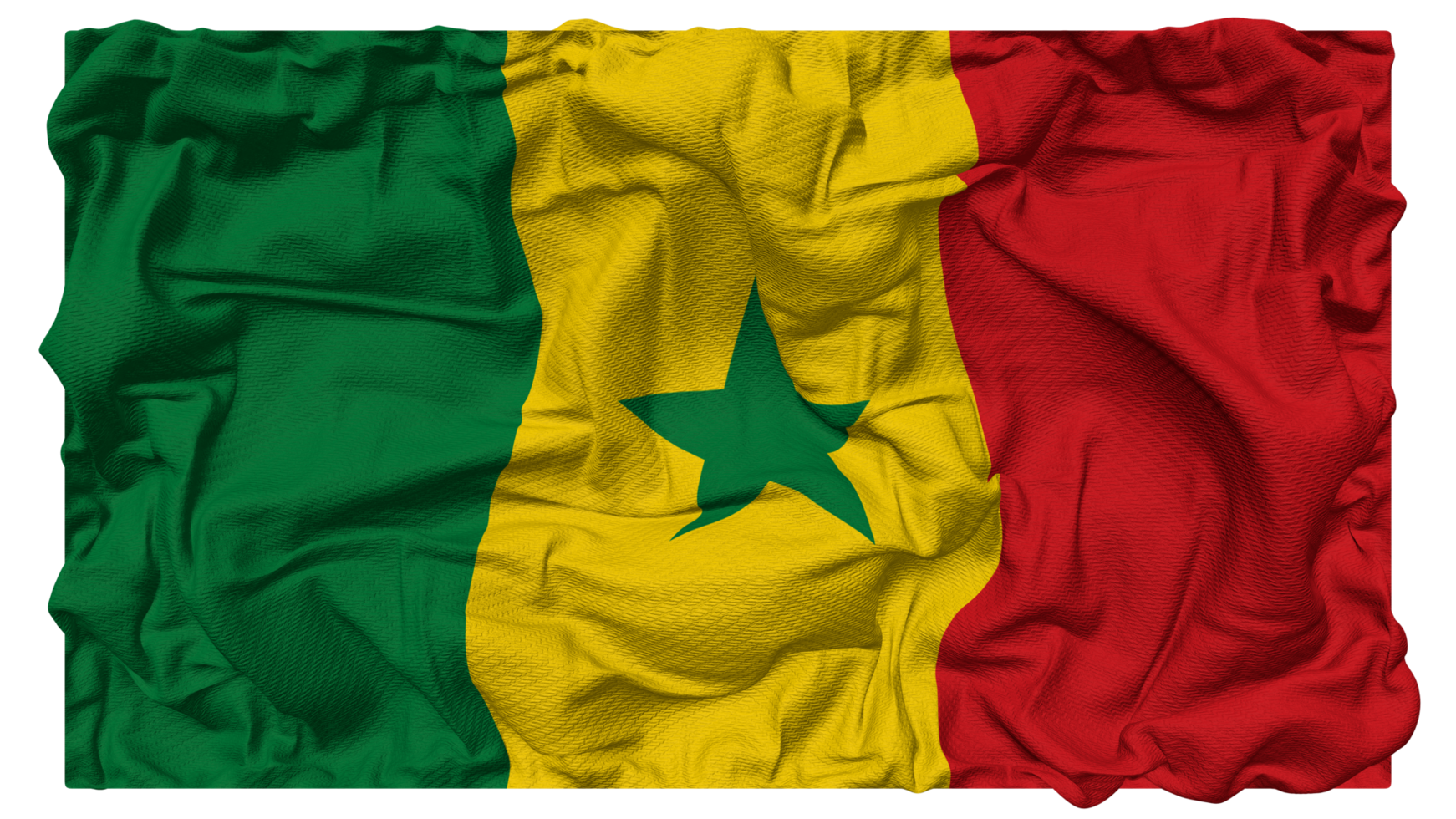 Senegal bandeira ondas com realista colisão textura, bandeira fundo, 3d Renderização png