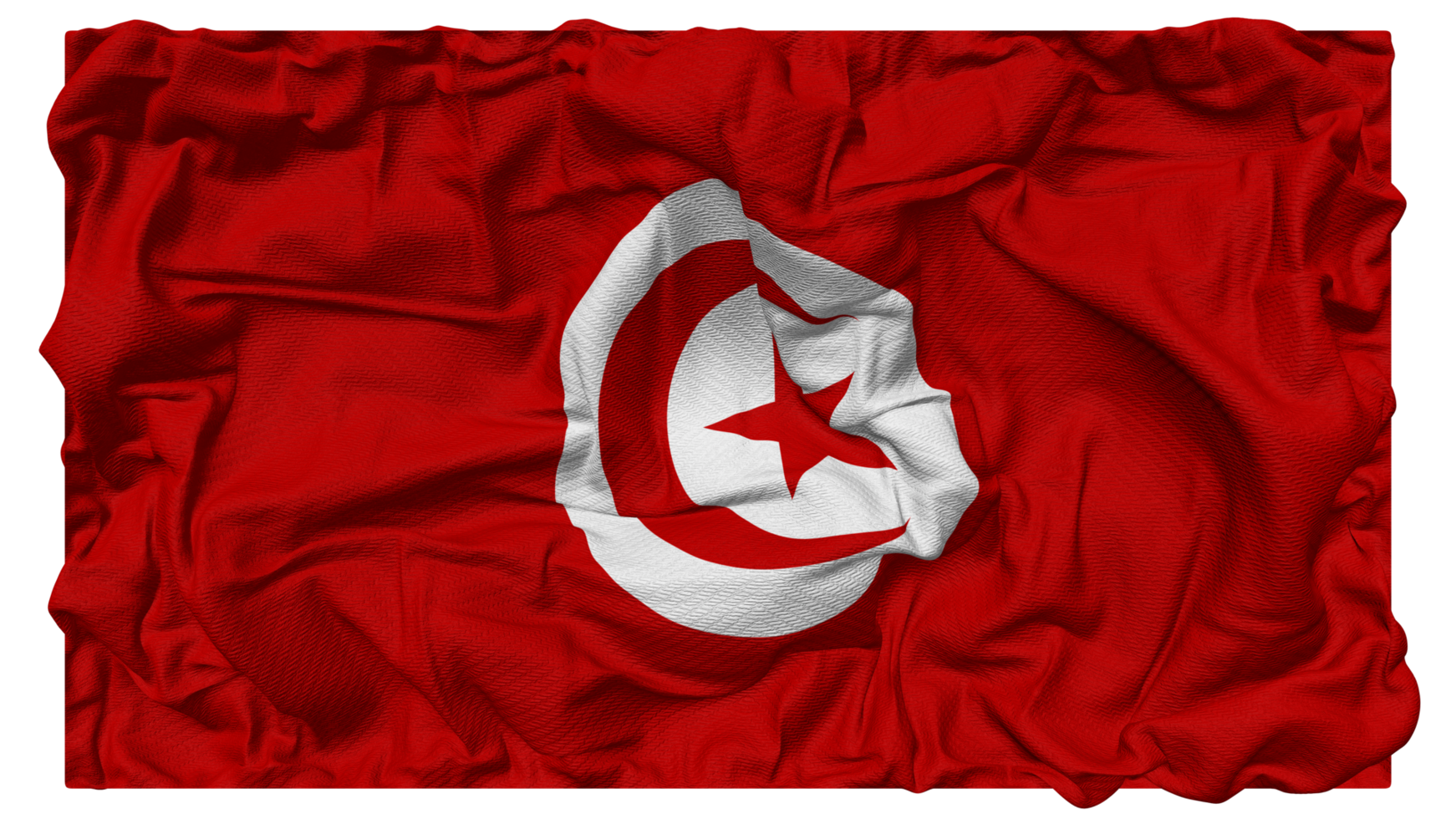 Tunisia Flag Waves with Realistic Bump Texture, Flag Background, 3D Rendering png