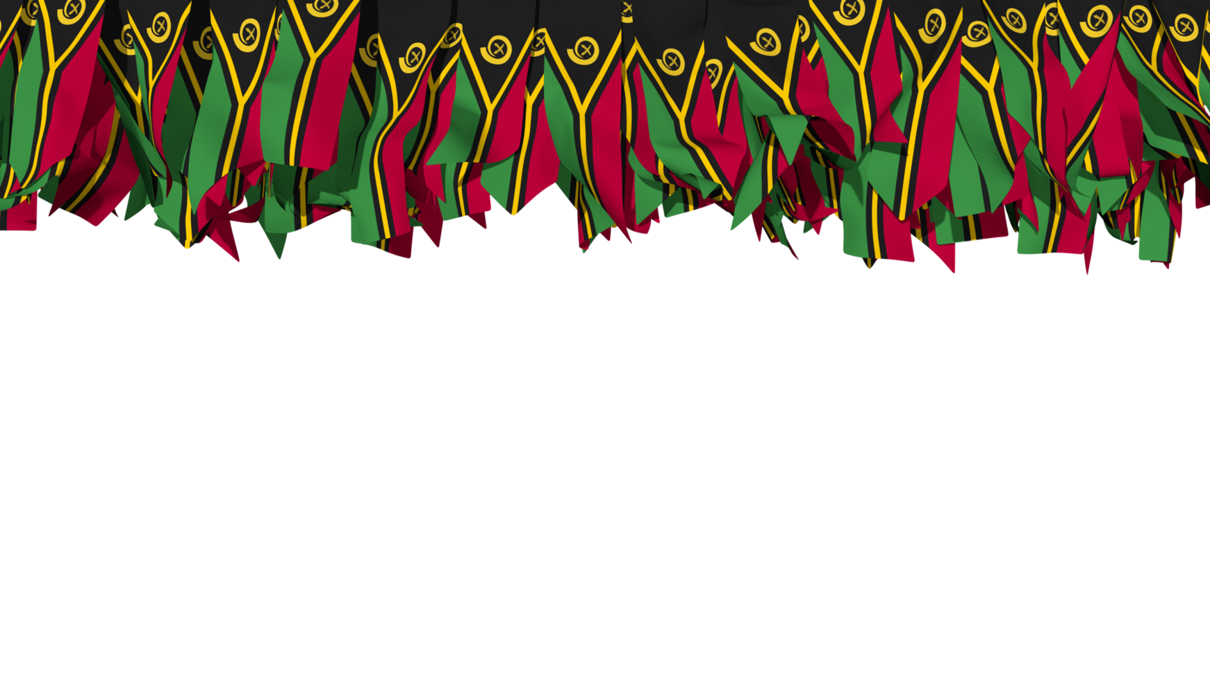 Vanuatu Flag Different Shapes of Cloth Stripe Hanging From Top, Independence Day, 3D Rendering png
