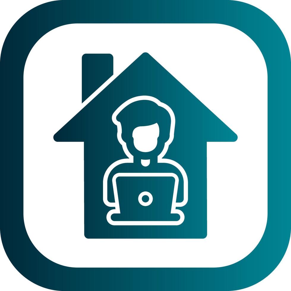 Man Working at Home Vector Icon Design