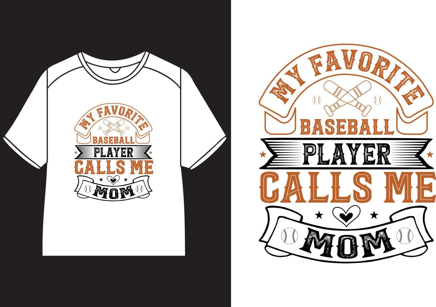 mi jugador de béisbol favorito me llama diseño de camiseta de mamá vector