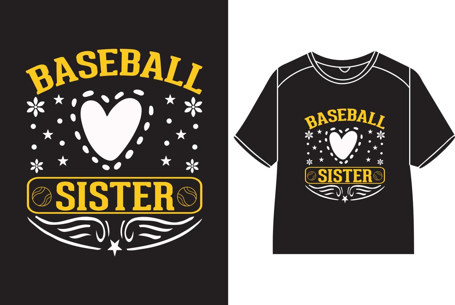 béisbol hermana camiseta diseño vector