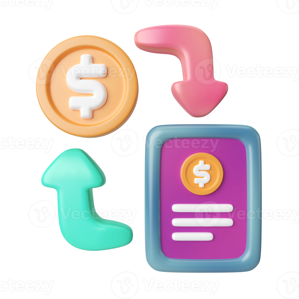 Money Transaction 3D Illustration Icon png