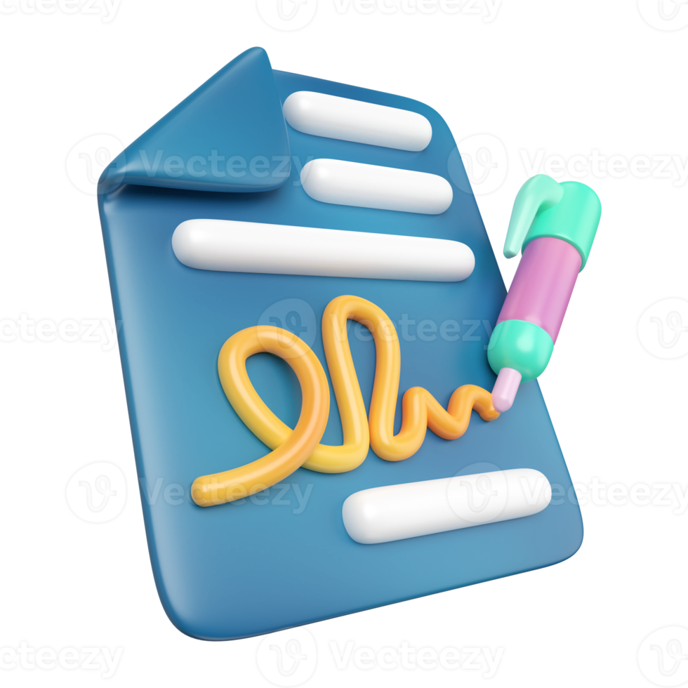 Signature 3D Illustration Icon png