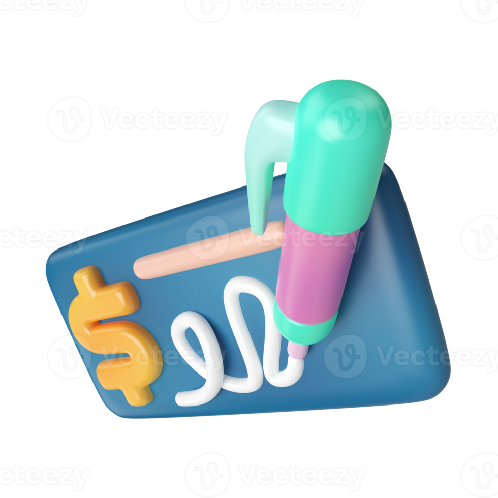 Verifica dinheiro 3d ilustração ícone png