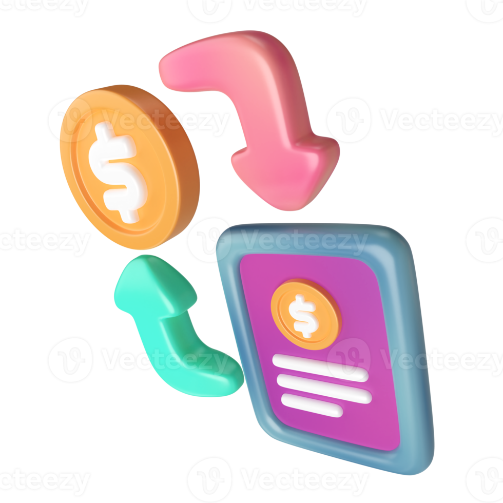 Money Transaction 3D Illustration Icon png