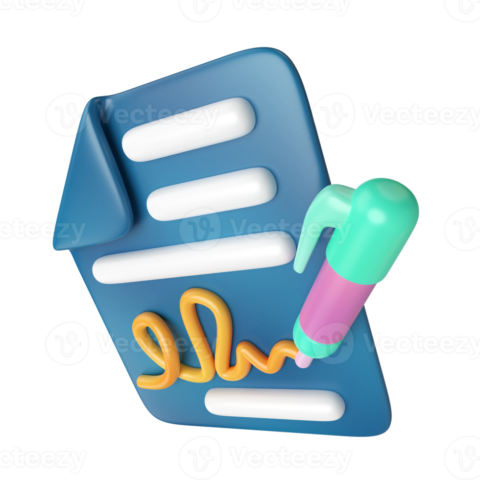 Signature 3D Illustration Icon png